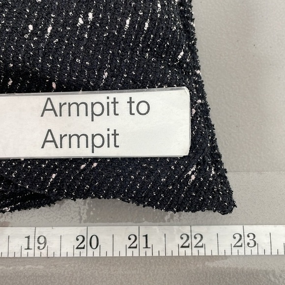 Max Studio Jacket Women's L Large Black Knit Fringe Open Front - Picture 12 of 13